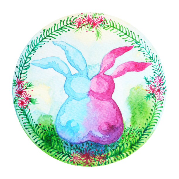 婚礼 兔子 logo 背景