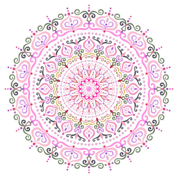 粉色星星圆形矢量图案