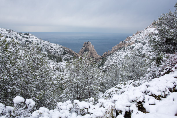 马赛,法国,雪