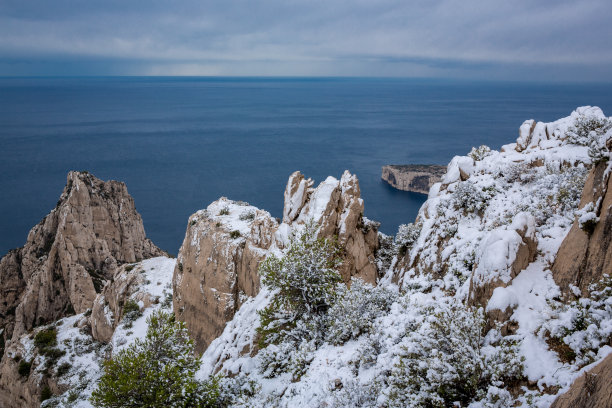 马赛,法国,雪