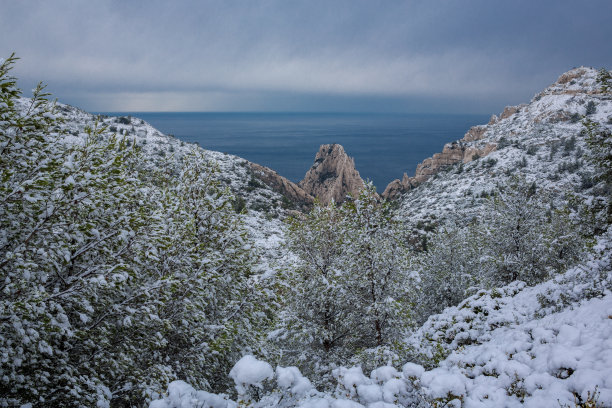 马赛,法国,雪