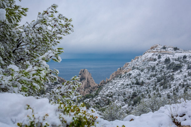 马赛,法国,雪