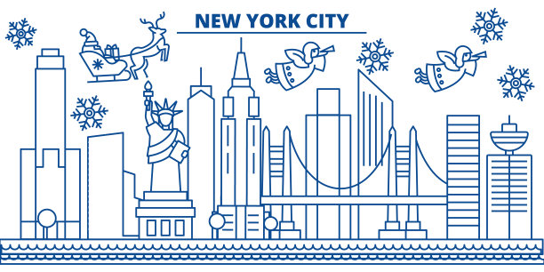 纽约天际线海报设计