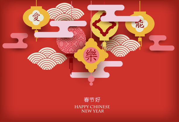 中国新年贺卡背景设计模板