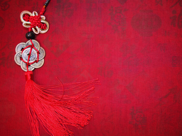 中国红色绸带