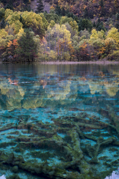 四川九寨沟秋冬景色
