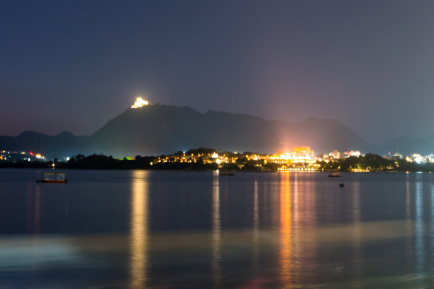 夜晚,古老的,乌代浦