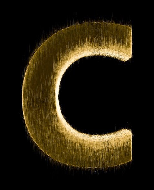 立体黄色字母c