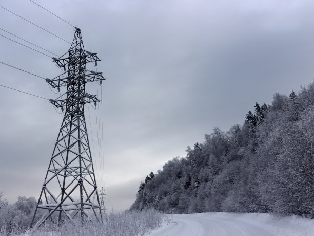 电塔,高压线,铁塔,冬天