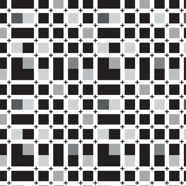 几何图案黑白无缝纹理