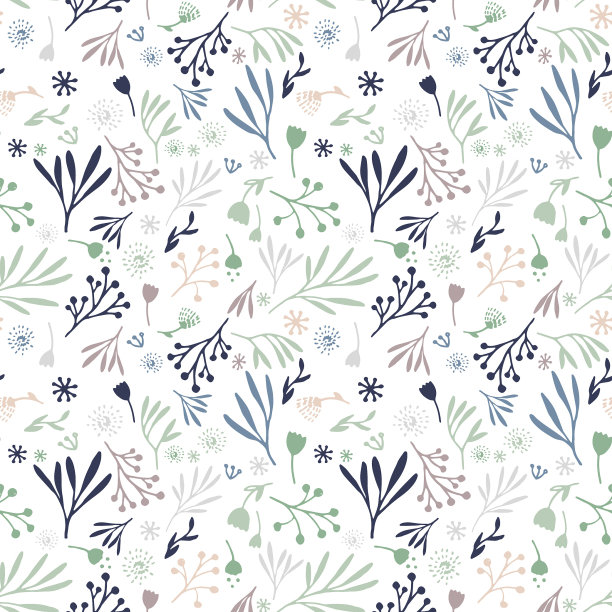 田园风格复古花纹印花