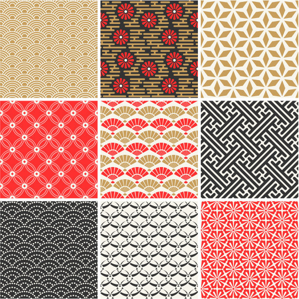 精美复古风圆形几何花纹