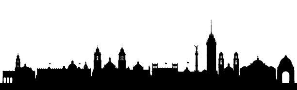 墨西哥城市剪影轮廓