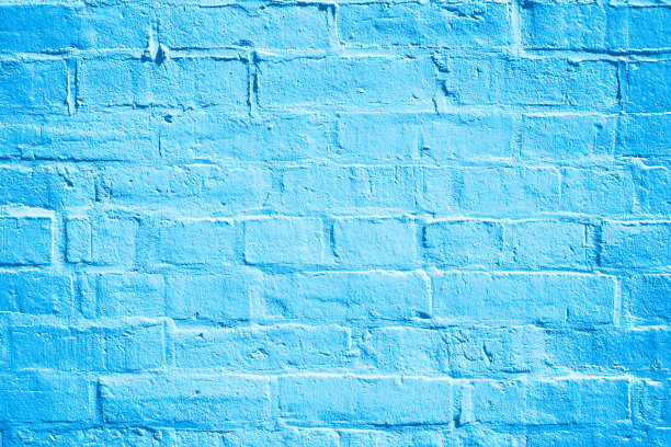 蓝色砖墙纹理