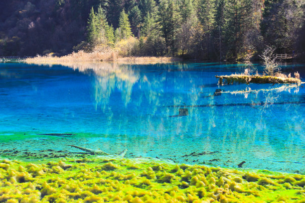蓝绿色湖泊