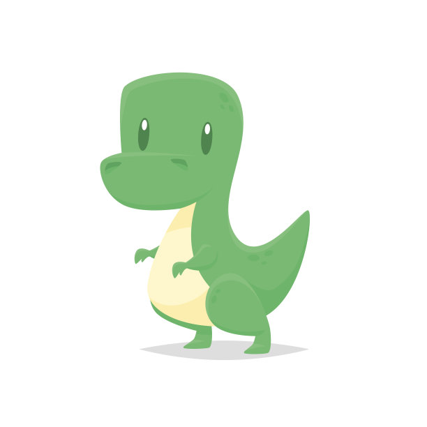 卡通绿色小恐龙