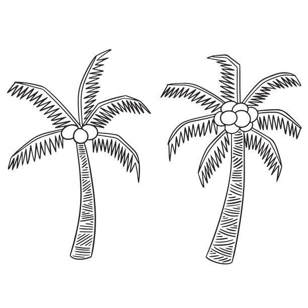 可爱矢量度假元素绿色