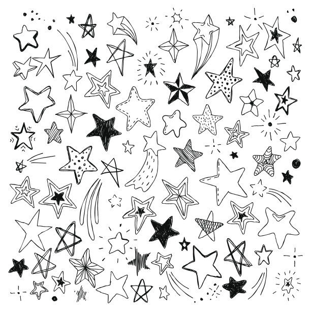 可爱卡通星星插画元素