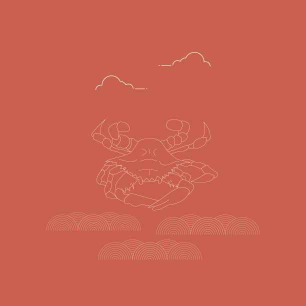 青蟹插画