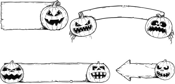 黑白卡通小怪兽