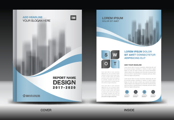 传单,模板,矢量,商务,报告,蓝色,小册子