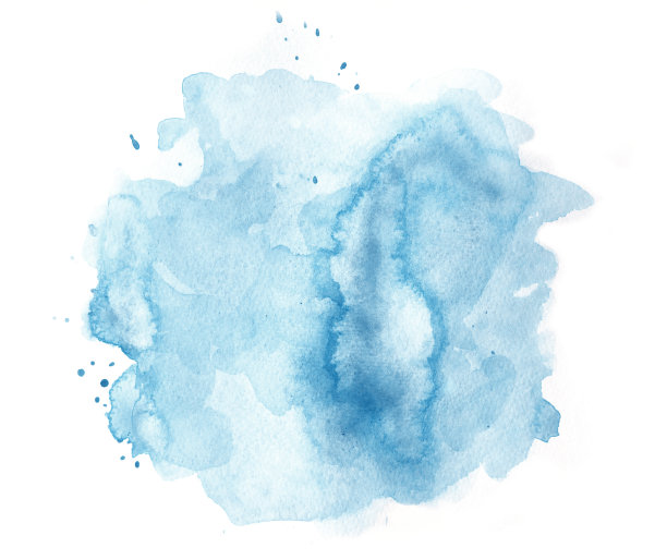 蓝色波点水彩