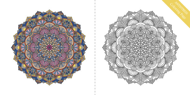 精美圆形花纹图案素材