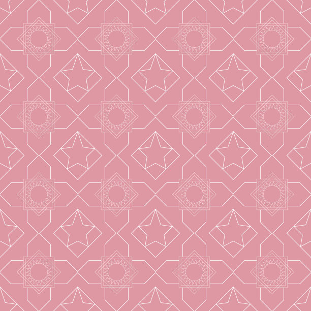 粉色星星圆形矢量图案