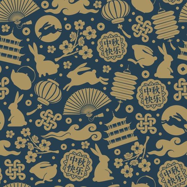 春节喜庆元素矢量图案