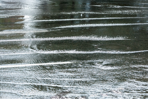 大雨中的路面水泡