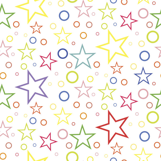 粉色星星圆形矢量图案