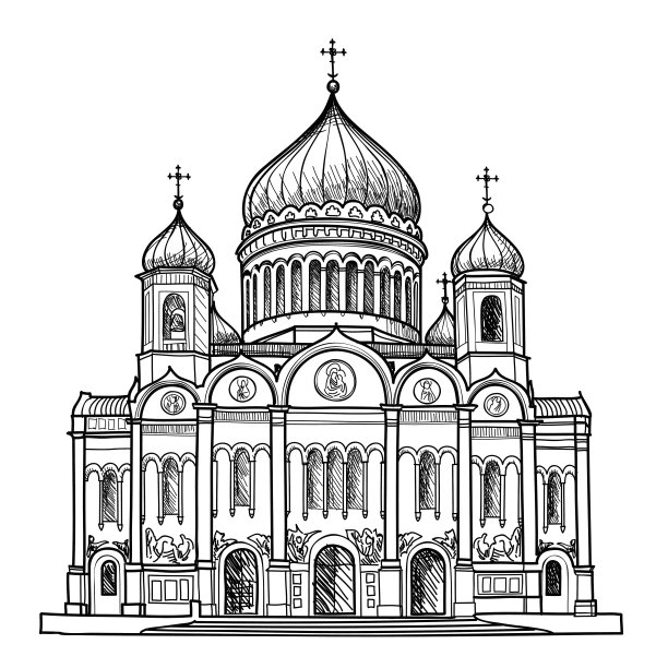 绘画插图,纪念碑,教堂