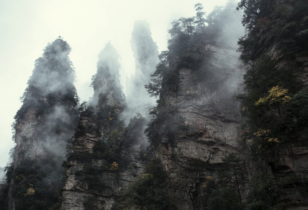 山林雪景