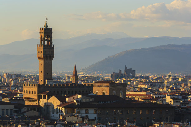 俯瞰意大利佛罗伦萨城市全貌