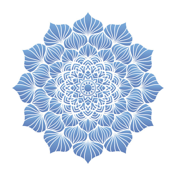 花卉环绕的圆形装饰矢量图案