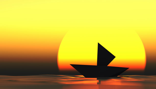 水上夕阳 帆船 黄昏