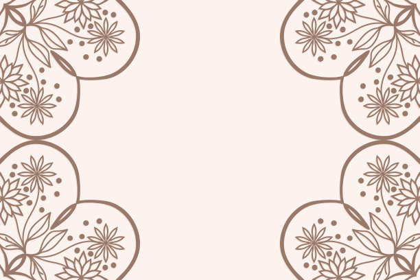 褐色本布卷花