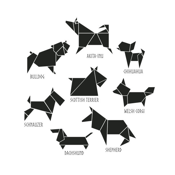 几何动物装饰卡通元素