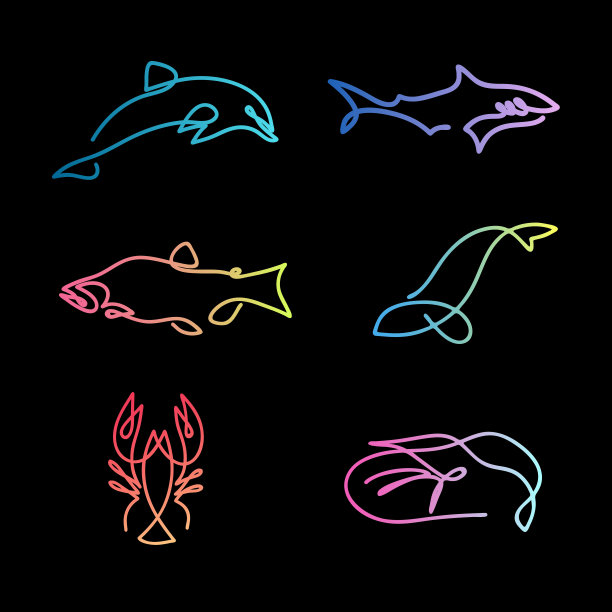 海洋生物鲸鱼标志