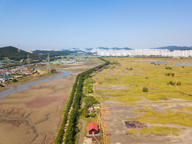 航拍韩国仁川