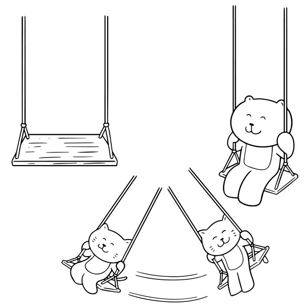 荡秋千可爱卡通