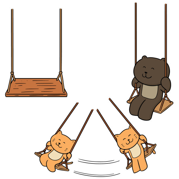 荡秋千可爱卡通