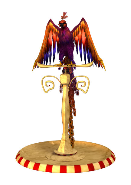 金红色凤凰插画