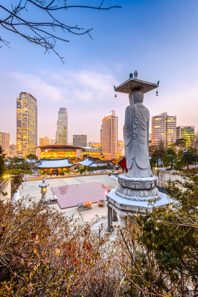 韩国汉城夜景照明