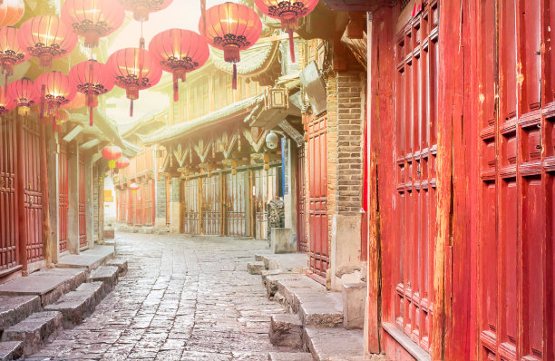 中国过年街景