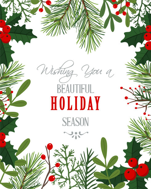 冬季雪景圣诞装饰背景图