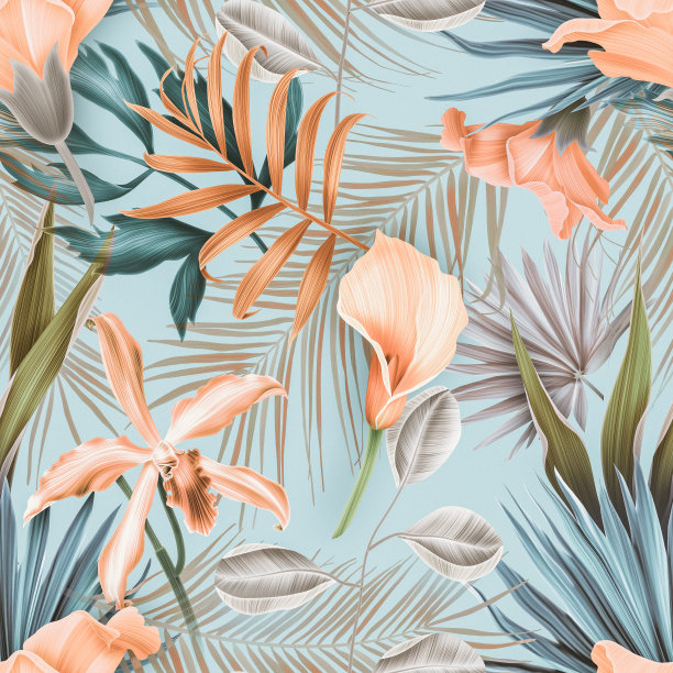 抽象热带植物叶子背景