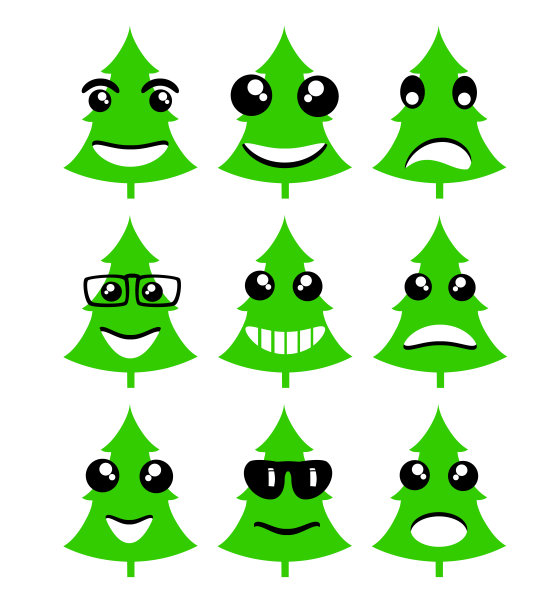 可爱矢量度假元素绿色