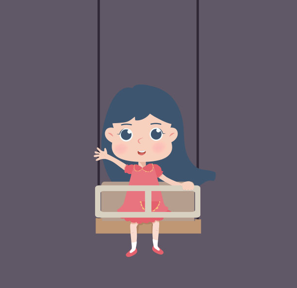 荡秋千可爱卡通