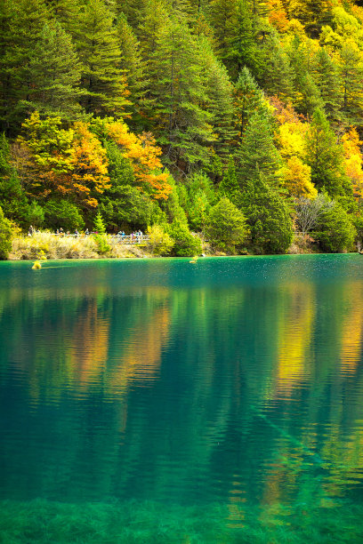 四川九寨沟秋冬景色